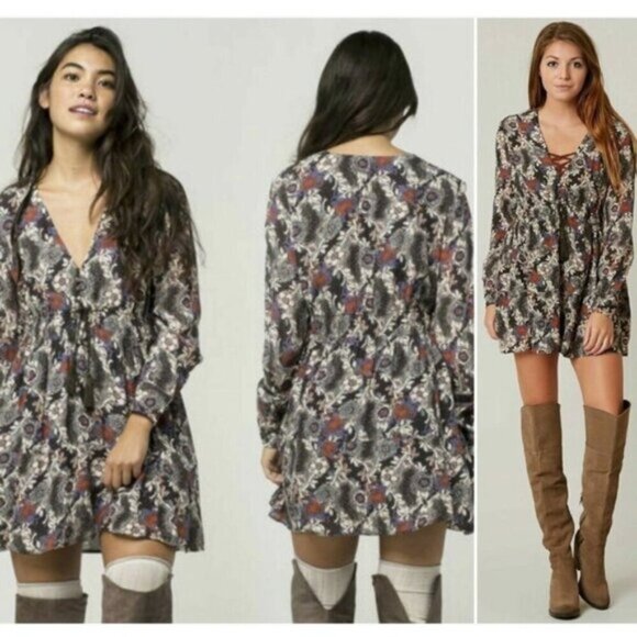 Free People Stealing Fire Mini Dress L - Picture 4 of 14